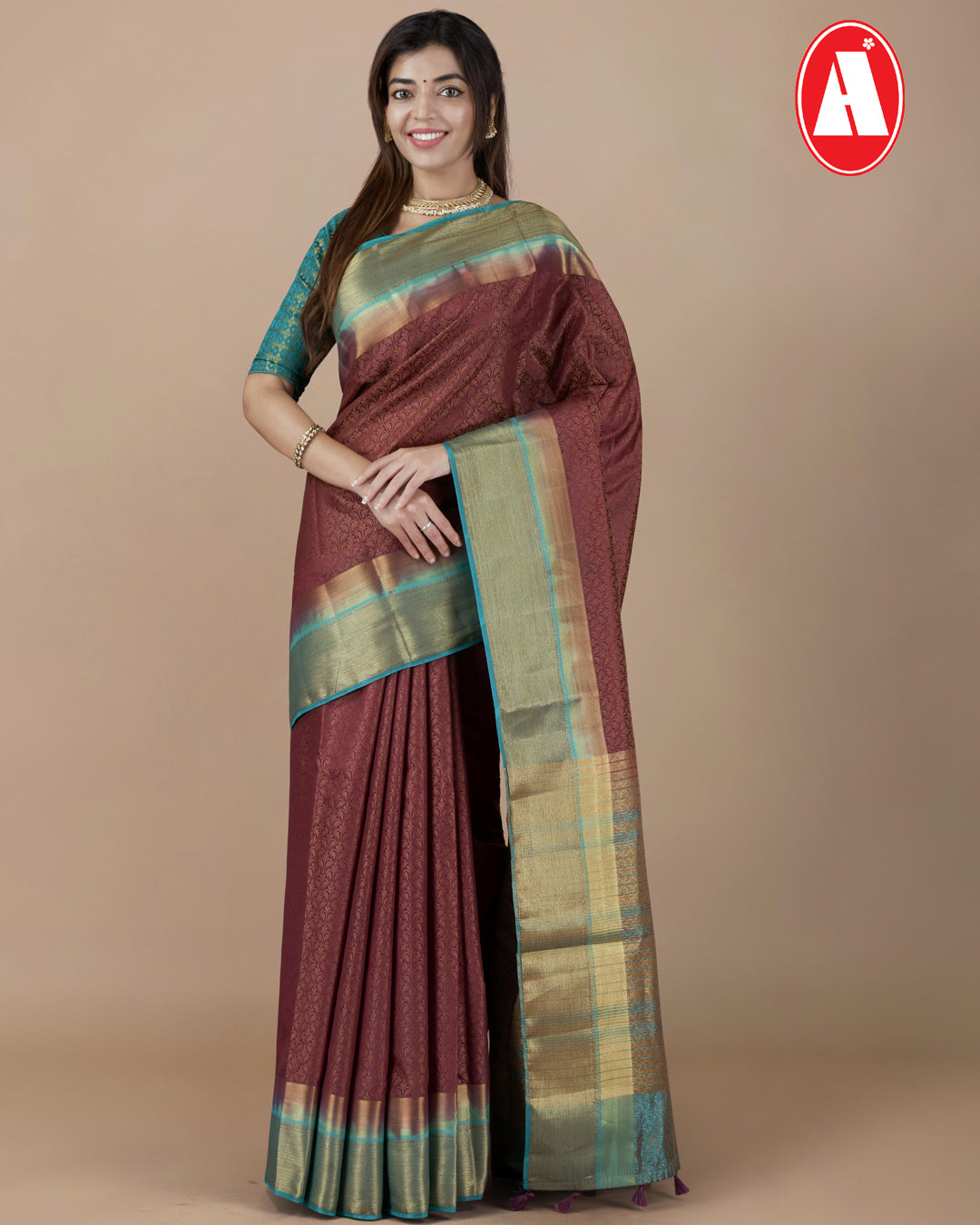 RAW SILK COPPER JARI RICH PALLU