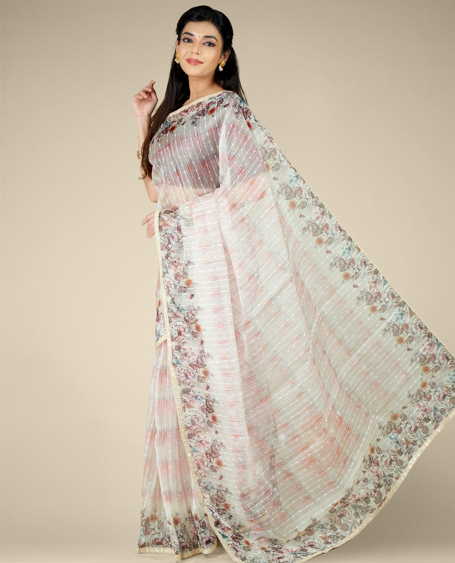 ORGANZA DIGITAL PRINT SAREES
