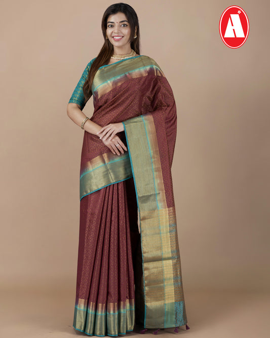 RAW SILK COPPER JARI RICH PALLU