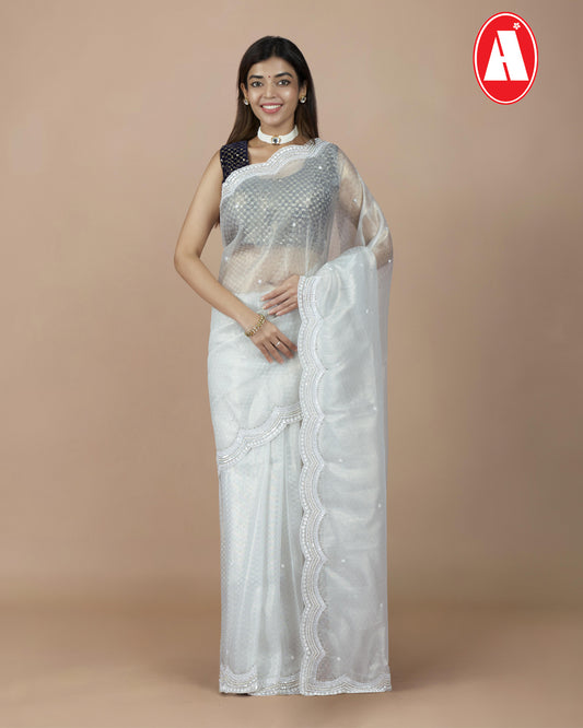 DESIGNER ARGANSA CUT WORK SAREE