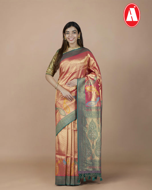 TISSUE SILK MULTI THRADE BUTTA RICH PALLU