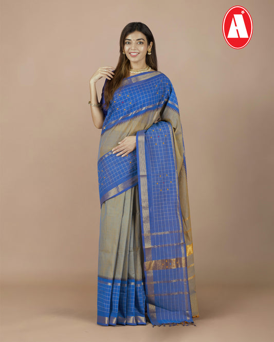 CHENTHERI COTTON PLAIN BIG JARI CHECked  BORDER