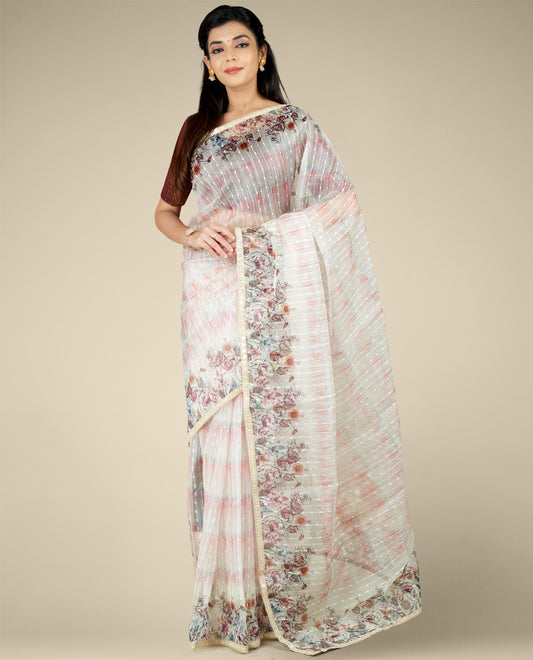 ORGANZA DIGITAL PRINT SAREES
